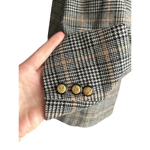 Vintage Pendleton Blazer Womens 10‎ Petite Houndstooth Plaid Wool Coat USA - Picture 8 of 15
